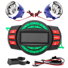 UTV Audio Amplifier with TF Card Carrier and Answering Phone, Waterproof Design Bluetooth Audio FM Radio Stereo Hand-Free Speakers LCD Display for