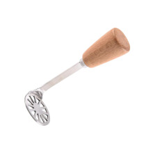 Stainless Steel Potato Ricer with Ergonomic Wooden Handle for Mashed Potatoes and Vegetables