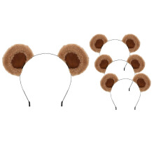 4er-Pack weiche, plüschige Bärenohr-Haarbänder für Erwachsene, verstellbare niedliche Tierhaarbänder für Kostüm und Make-up