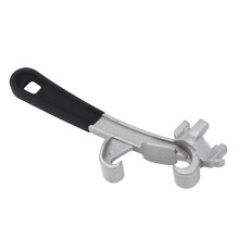 2PCS Aluminum Alloy Bucket Opener with Ergonomic AntiSlip Grip, Paint Can Lid Remover Tool, Silver and Black