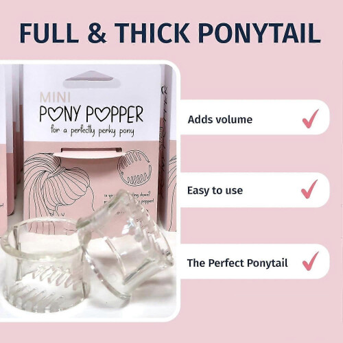 Mini Pony Popper&Original Pony Popper Clip Set-Ψηλή θήκη αλογοουράς για όγκο & ανύψωση-Εργ 1