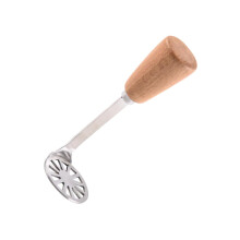 Stainless Steel Potato Ricer with Ergonomic Wood Handle, Easy Clean Masher for Vegetables