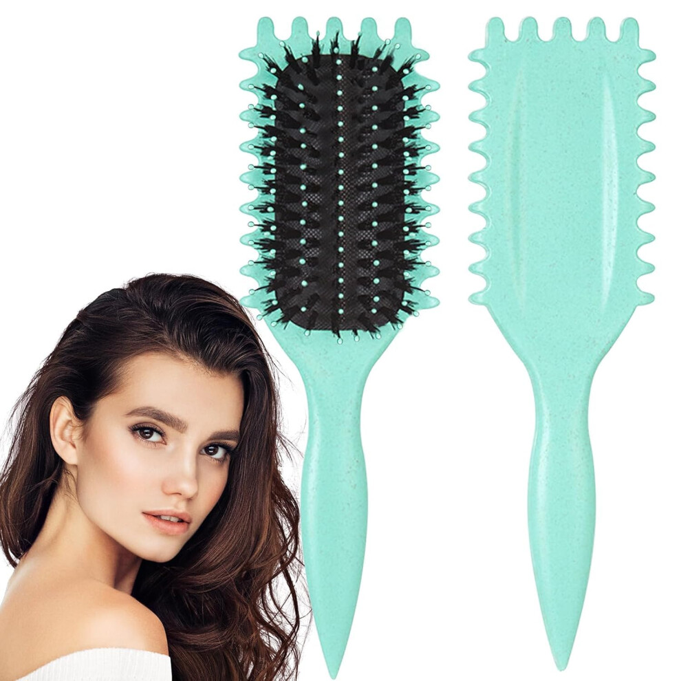 Curl Defining Brush for Curly Hair with Smooth Glide Bristles and Ergonomic Comfort Grip for Men and Women
