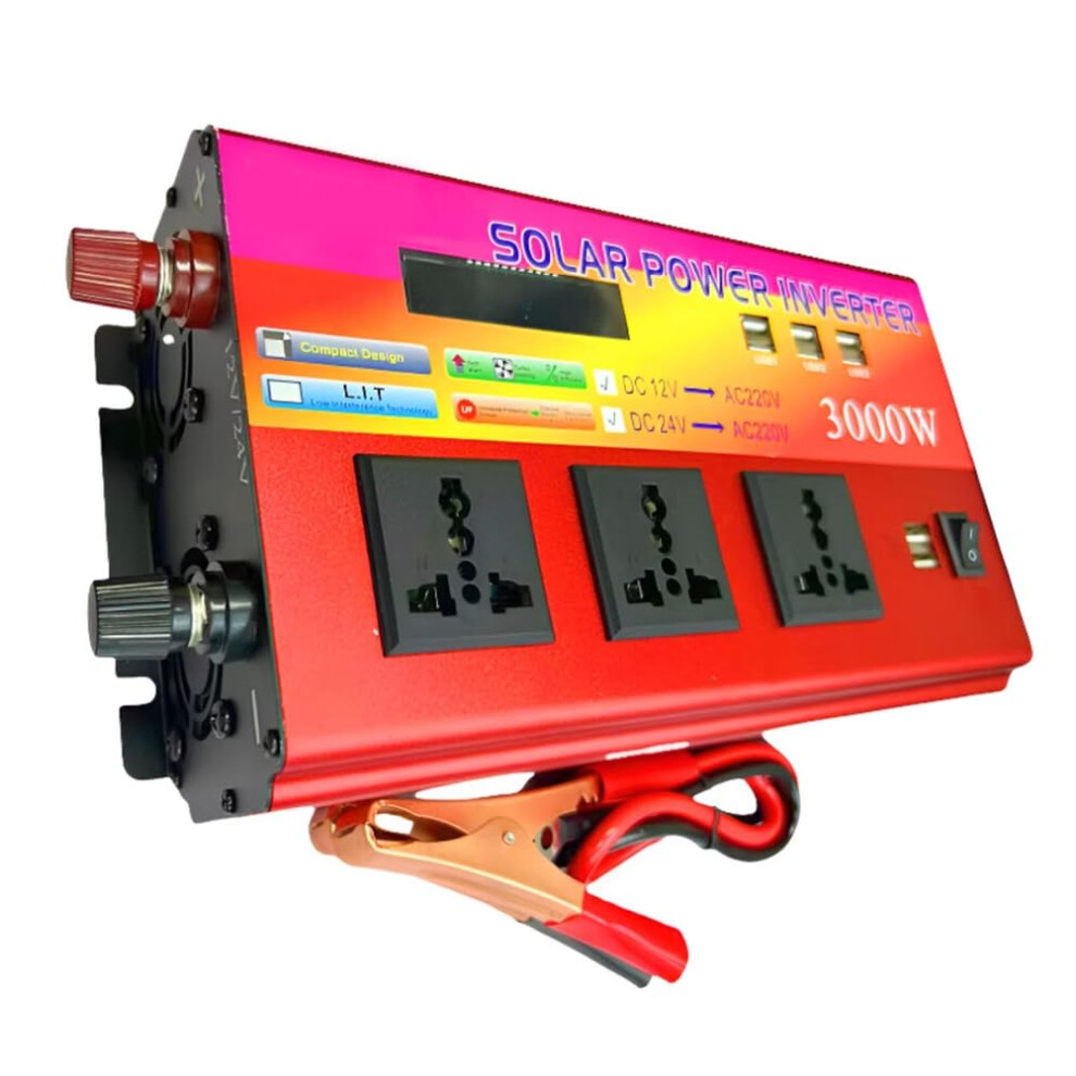 1200W Pure Sine Wave Power Inverter 24V To 220V Dc To Ac With Lcd Display For Solar And Vehicles 9070919364860