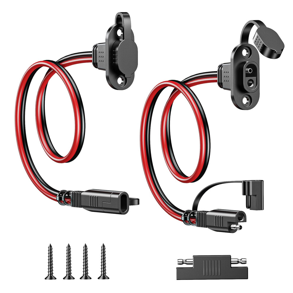 2Pcs 12Awg Sae Connector Extension Cable With Polarity Reverser For Solar Panel And Battery Charger 9070919364907