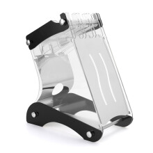 Stainless Steel Knife Storage Block with Water Drainage and Acrylic Panel for Kitchen Countertop