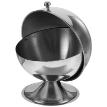 Stainless Steel Sugar Bowl with MoistureProof Lid, Kitchen Storage Jar for Home and Cafe