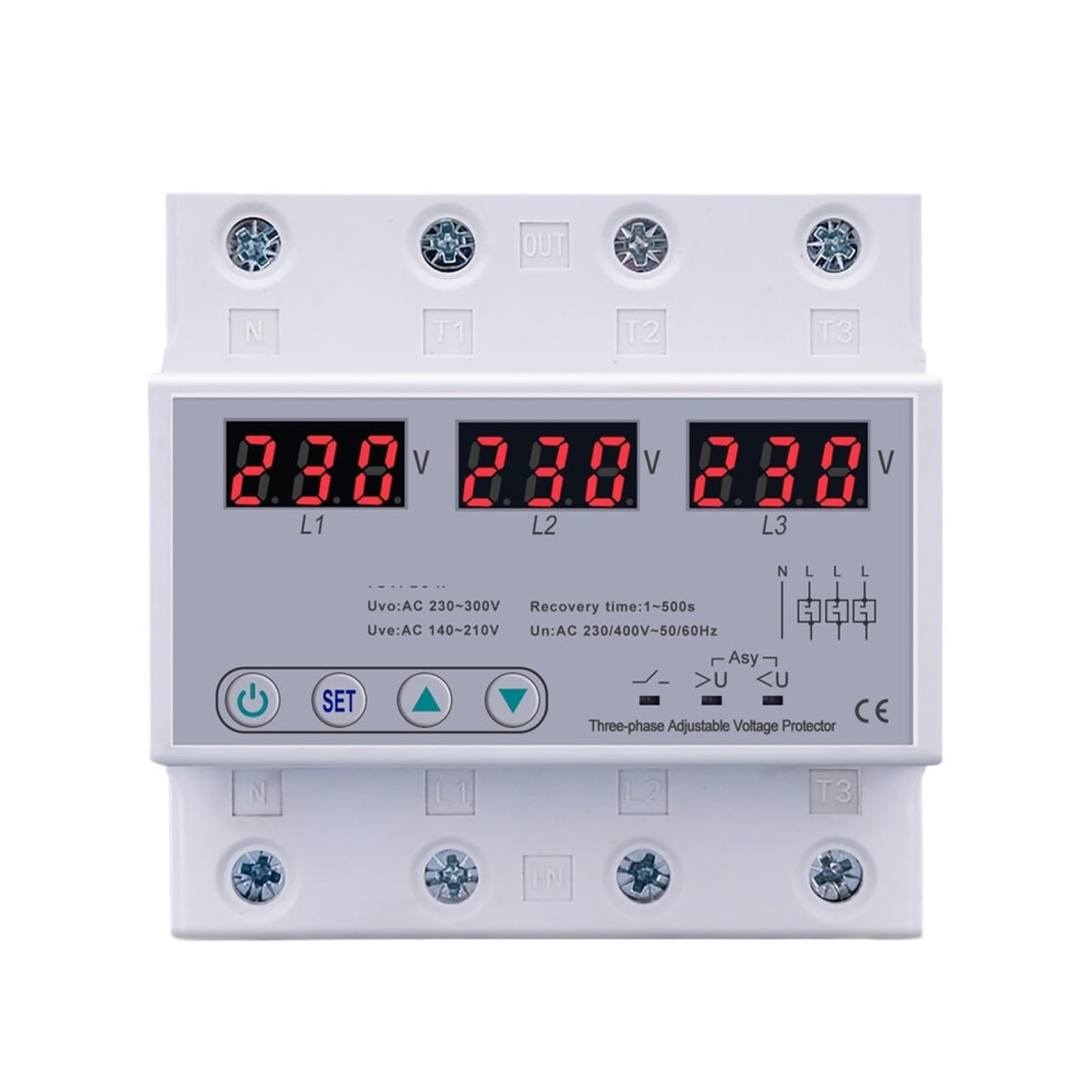 Three Phase Voltage Protector 63A 380V With Adjustable Thresholds And Automatic Transfer Switch 9113335288614