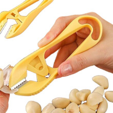 Garlic Peeler with Ergonomic Grip Clips, Fast Garlic Skin Remover, Easy Clean Kitchen Tool