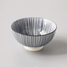 4.5 Inch Ceramic Rice Bowl with AntiScalding Legged Base, Microwave and Dishwasher Safe
