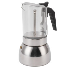 Stainless Steel Stovetop Espresso Maker 450ml Moka Pot with Glass  and Double Valve Design