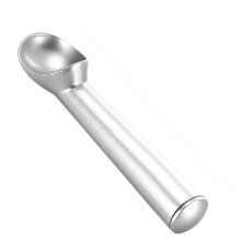 Ice Cream Scoop and Melon Baller Set, SelfMelting Head, Ergonomic Grip, 2 Pack Silver Stainless Steel