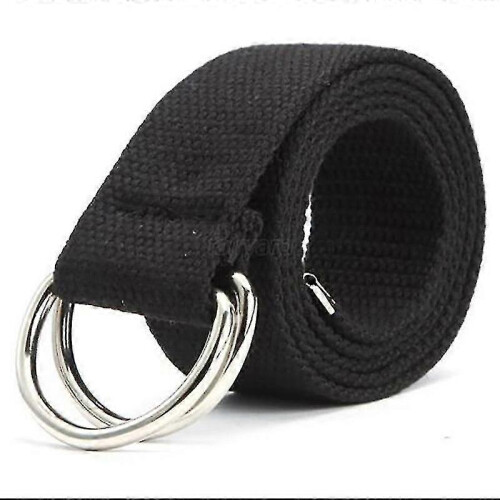 Unisex Canvas Belt: Ρυθμιζόμενη διπλή πόρπη D-Ring για Casual & Work Wear