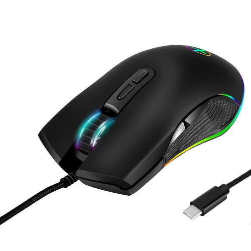 USB C Mouse Type C Ergonomic Wired Mouse RGB Gaming Mouse Optical Mouse 1