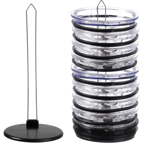 Tumbler Lid Organizer with Slim Vertical Space Saving Design, Stackable Cup Lid Holder for Kitchen Cabinets 1
