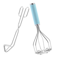 Stainless Steel Potato Masher and Ricer Press with Ergonomic Comfort Grip for Smooth Mashing