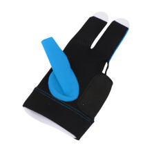 Linke Hand 3-Finger-Nylon-Pool-Handschuh, elastisch, blau