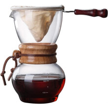 Glass Coffee Pot Manual Coffee Maker with Durable Thick Glass and Clear Capacity Scale A