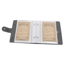 Plant Sample Organizer PU Leather Book with 50 Resealable Kraft Envelopes