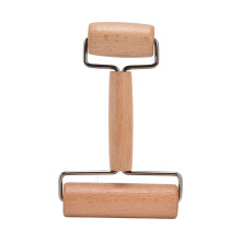 Wooden Rolling Pin with Ergonomic Comfort Grip, NonStick Beech Wood Pizza Dough Roller, 2 Sizes