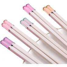 Reusable AntiSlip Fiberglass Chopsticks Set, Dishwasher Safe Japanese Korean Style 5 Pairs Multicolor