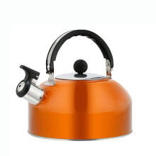 Whistling Kettle Stainless Steel Coffee Pot with Heat Preservation and Foldable Handle for Home Travel Camping – Black Blue Green Orange