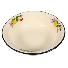 Vintage Enamel Mixing Bowl Thickened Retro Style Large Basin for Salad Soup Dough and Fruit
