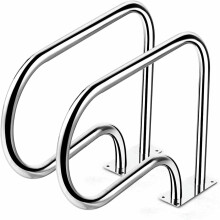 2 PCS 304 Stainless Steel Pool Handrail with SlipResistant Blue Grip, 22.5 Inch Stair Rail