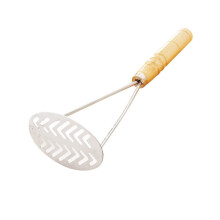 5Pcs Wooden Handle Potato Masher Stainless Steel Vegetable Masher Ergonomic Comfort Grip for Kitchen
