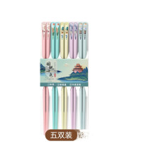Reusable Alloy Chopsticks Set 10 Pairs Durable NonSlip Tips for Home Kitchen Dining
