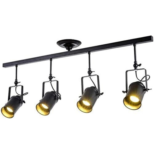 Track Lighting Fixture with Adjustable Beam Direction, Rotatable Ceiling Spotlights E27 Bulb Fit