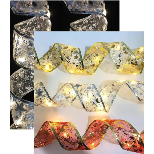 LED String Lights Warm White Ribbon 5m 50 LEDs Battery Powered Multiple Modes Romantic Decor 2