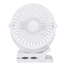 USB Rechargeable Clip-On Fan 800mAh 3 Speeds 720 Rotatable White