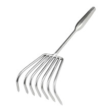 Hand Rake with Ergonomic Comfort Grip, Stainless Steel Garden Claw Rake for Weeding and Beachcombing, Seven Tines