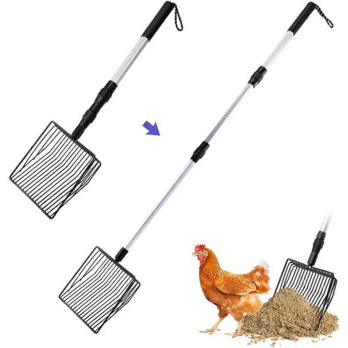 3 σε 1 Stretchable Chicken Poop Scooper Chicken Coop Accessories Φτυάρι κοσκινίσματος για