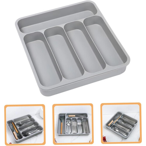Kitchen Drawer Organizer with MultiCompartment Plastic Cutlery Tray for Easy Kitchen Storage 2