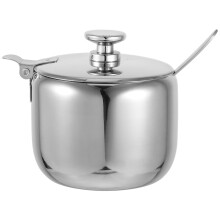 Stainless Steel Sugar Bowl with Lid and Spoon for Coffee and Tea, RustResistant Countertop Storage
