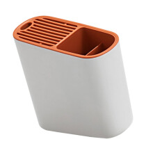 Chopstick Holder and Cutlery Rack with Bottom Drain, Ventilated Inclined Kitchen Utensil Organizer