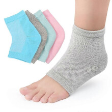 4 pares de meias molhadas de calcanhar, meias de bico aberto, meias de calcanhar de gel rachadas,
