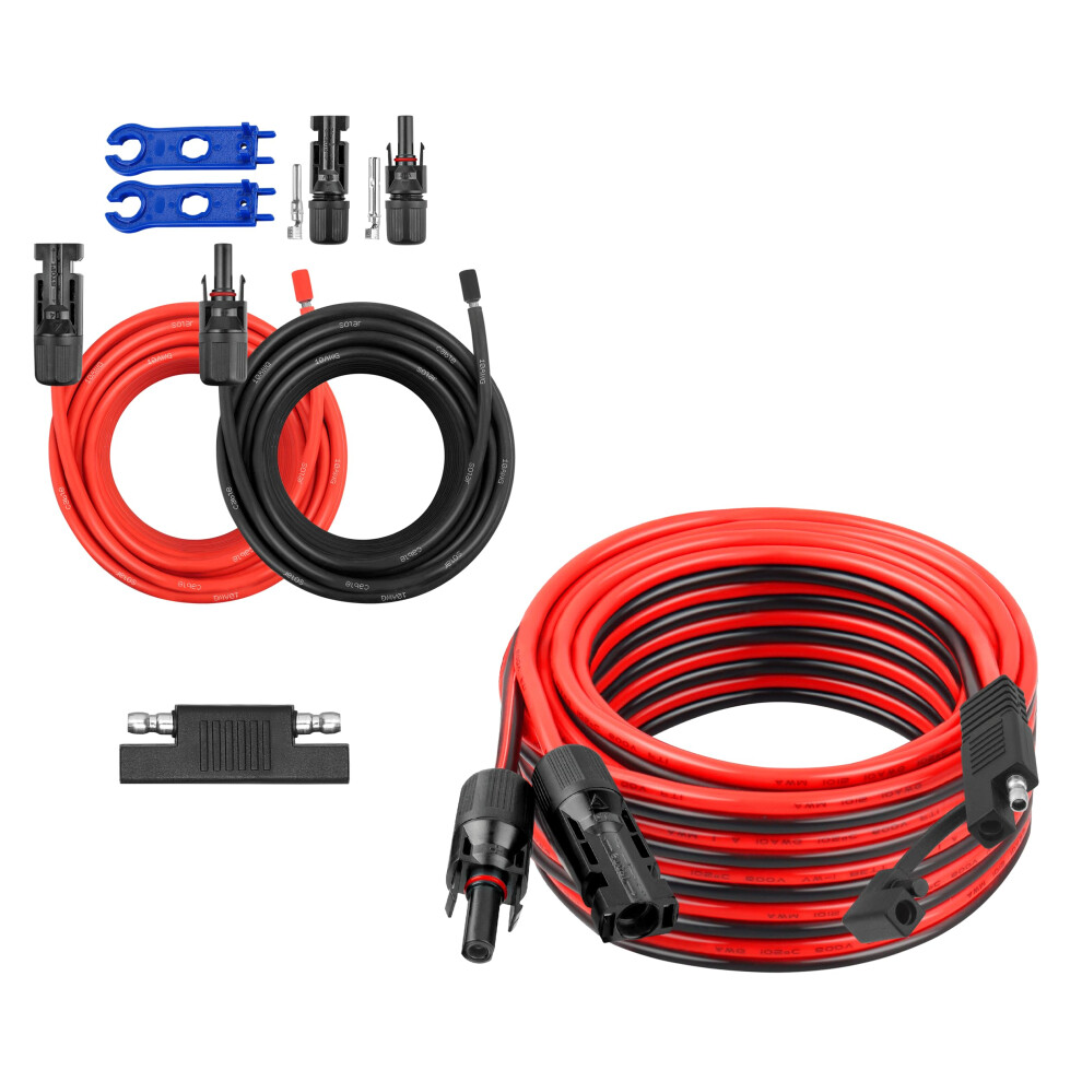50Ft 10Awg Sae Solar Panel Extension Cable Weatherproof Heavy Duty For Rv Boat Automotive 9113335292635
