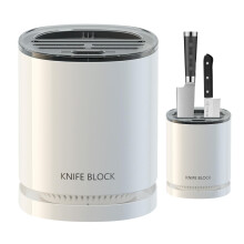 Rotating Knife Block with 360 Swivel Design, NonSlip Base Kitchen Utensil and Cutlery Holder