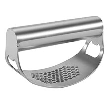 Garlic Press 4pcs Stainless Steel Crusher Set with Peeler, Ergonomic Comfort Grip, Dishwasher Safe