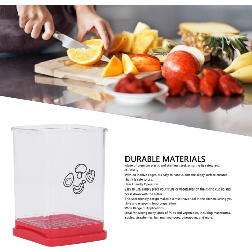 Fruit and Vegetable Cutter 8Blade Strawberry Slicer with Easy PushDown Design for Kitchen Use 1