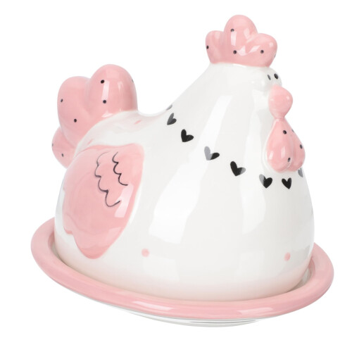 Ceramic Chick Butter Dish with Lid Keeps Butter Fresh Cute Kitchen Container Easy to Clean