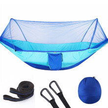 Camping Hammock with Mosquito Net, Lightweight Nylon Double Hammock for Outdoor Travel 290x140 cm