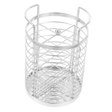 Stainless Steel Utensil Holder with Removable Divider, Ventilated Cutlery Organizer for Kitchen Countertop