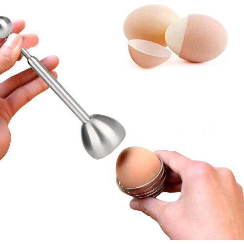 Egg Cutter Stainless Steel Egg Shell Opener for Easy Cracking Soft and Hard Boiled Eggs 2