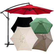 6 Ribs Patio Umbrella Replacement Canopy 8.8ft Waterproof UV Protection Outdoor Cover for OffWhite