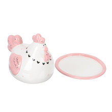 Ceramic Butter Dish with Airtight Lid Seal, Embossed Chicken Design for Kitchen Storage