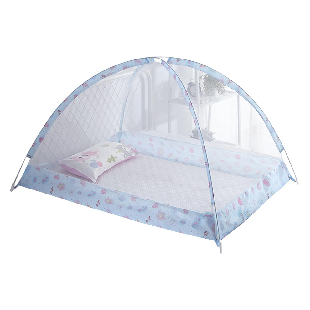 Baby Crib Mosquito Net Tent, Foldable Bottomless Breathable Mesh Cover For Newborn Travel, Blue